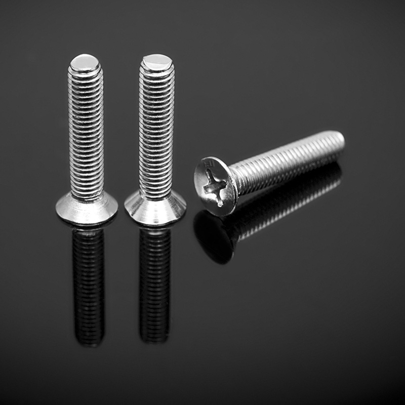 DIN965 90° upotetut litteäpäiset ruuvit tyypin H poikki upotettuna