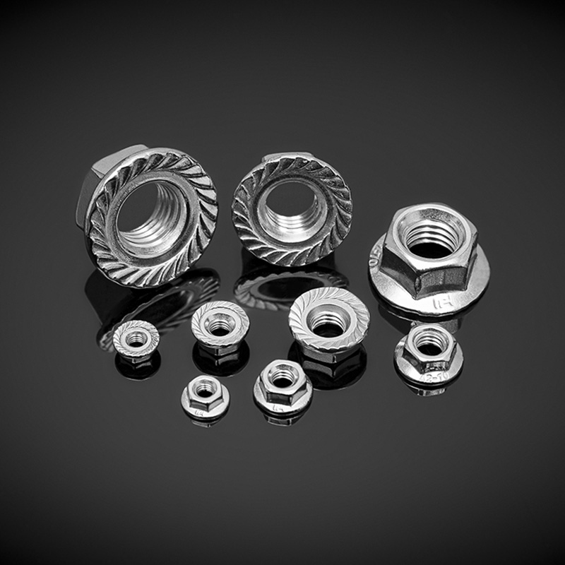 DIN 6923 ruostumattomasta teräksestä valmistetut kuusiolaippamutterit